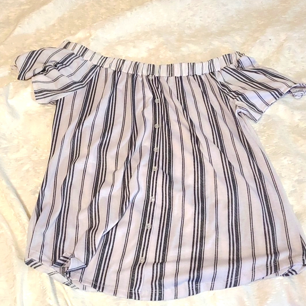 Off the shoulder striped top